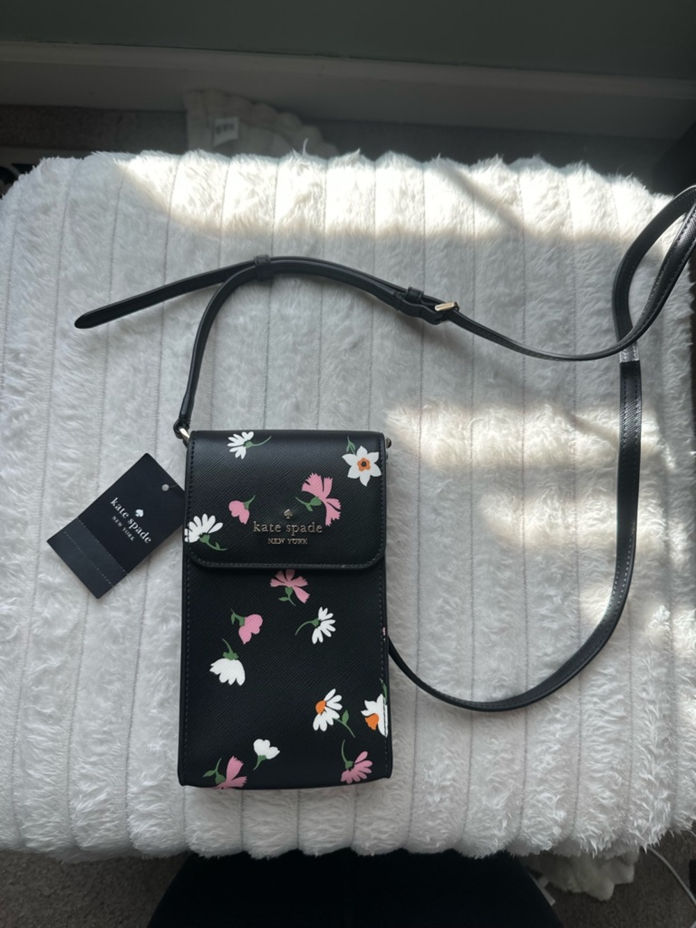 kate spade Black Floral Crossbody Phone Pouch